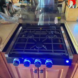 RecPro RV Built in GAS Cooktop 3 Burners RV Cooktop Stove 6,500 and 8,000 BTU Burners Cover Included